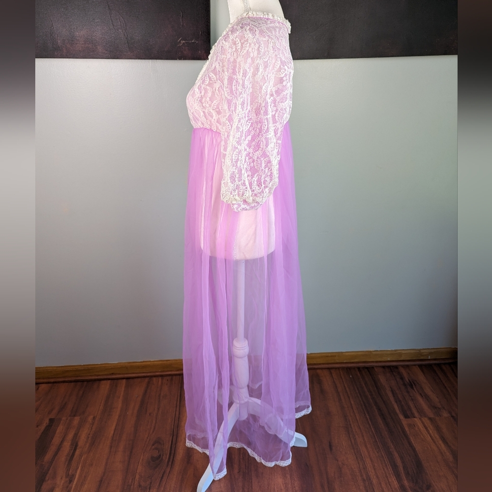 Vintage purple mesh peignoir - Picture 5 of 10